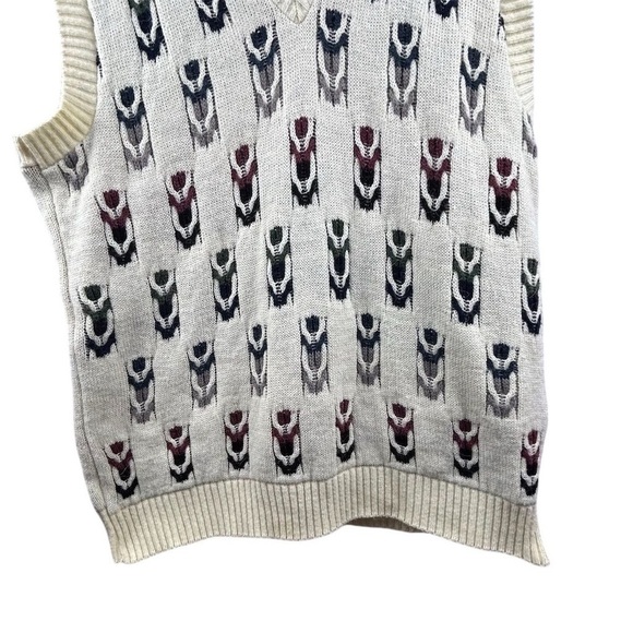 London Fog Men's Geometric Alpaca Sweater Vest XLT Multicolor V-Neck - Picture 3 of 11
